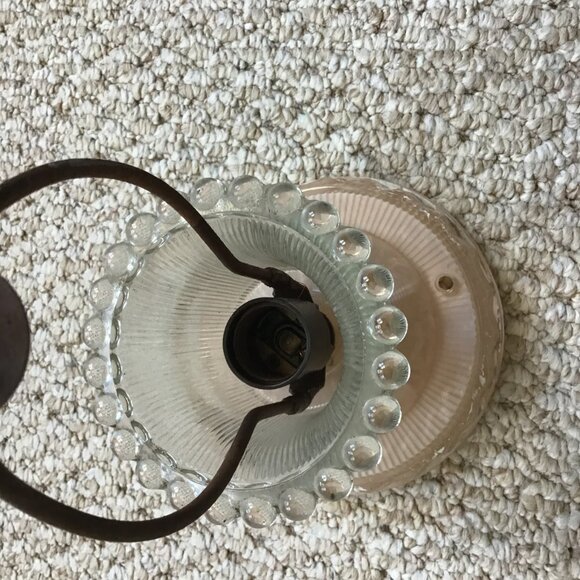 Vintage Art Deco Glass Light Ceiling Fixture - Antique Pink - Nice Vintage Item. - Picture 5 of 6